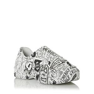 Dolce & Gabbana Men's Toy Graffiti Print Slip On Low Top Dark Side EUR 42 US 9